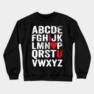 ABC Boys Alphabet I Love You Valentines Day Teacher Crewneck Sweatshirt